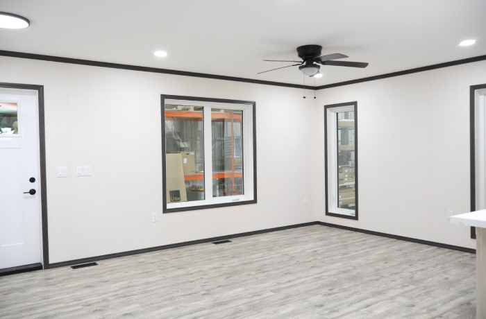 Spacious living area in The Cottage modular home