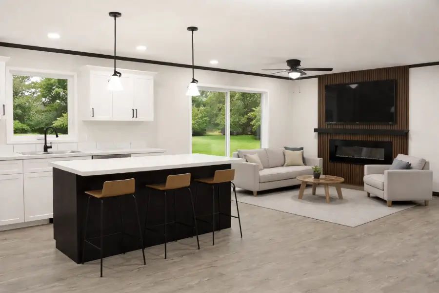 The Fox IV-Modern kitchen and cozy living room